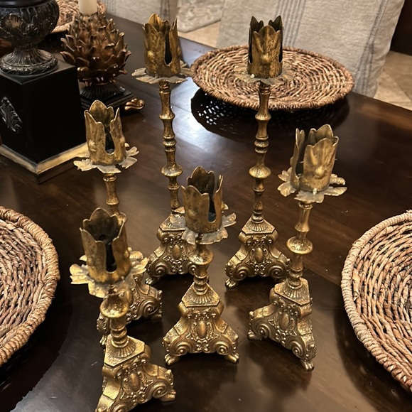 Vintage gold candle holders